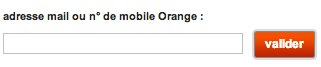 Entrez votre numéro de mobile Orange pour recevoir votre mot de passe